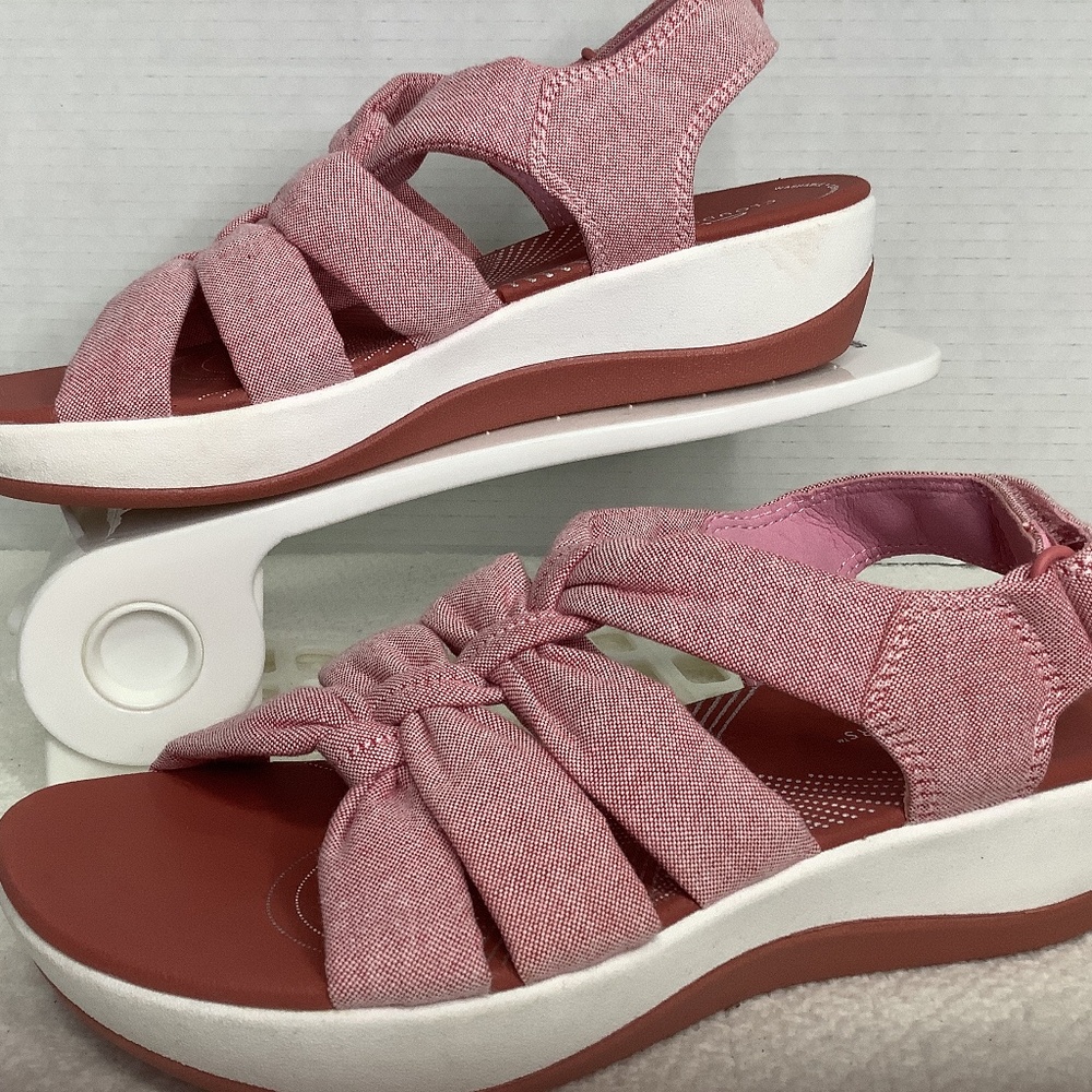 EUC Clarks Cloudsteppers cushion soft rose/pink sandals - Picture 3 of 12